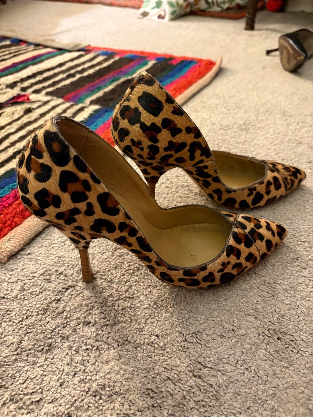 Emerson Fry calf hair Leopard Stiletto Heels sz 38